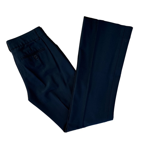 Theory Black Wool Straight Leg Trousers Pants Classic Workwear Size 2 - Picture 3 of 6